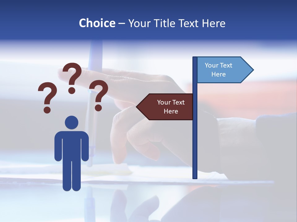 A Person Holding A Pen Over A Piece Of Paper PowerPoint Template