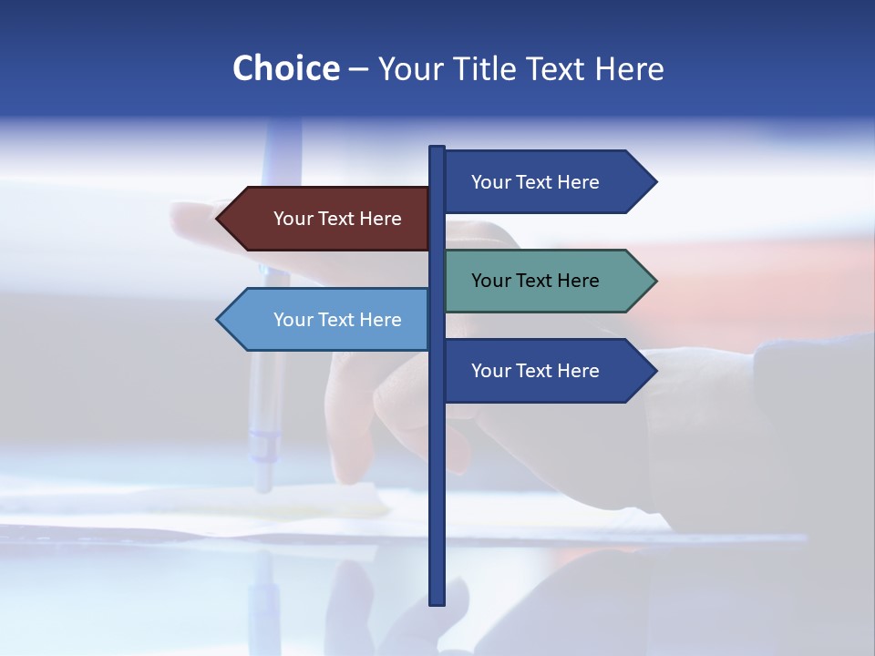 A Person Holding A Pen Over A Piece Of Paper PowerPoint Template
