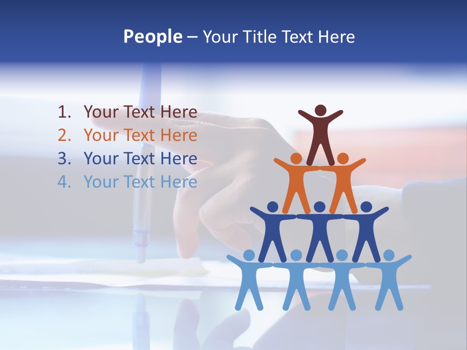 A Person Holding A Pen Over A Piece Of Paper PowerPoint Template