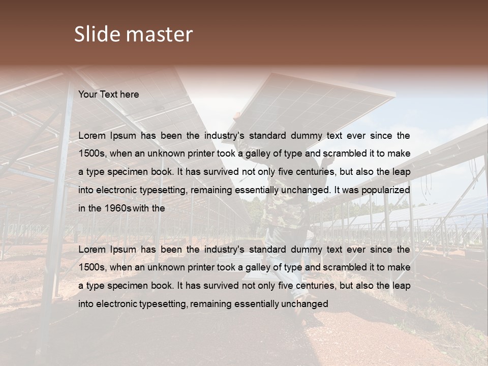 Photovoltaic Perspective Rooftop PowerPoint Template