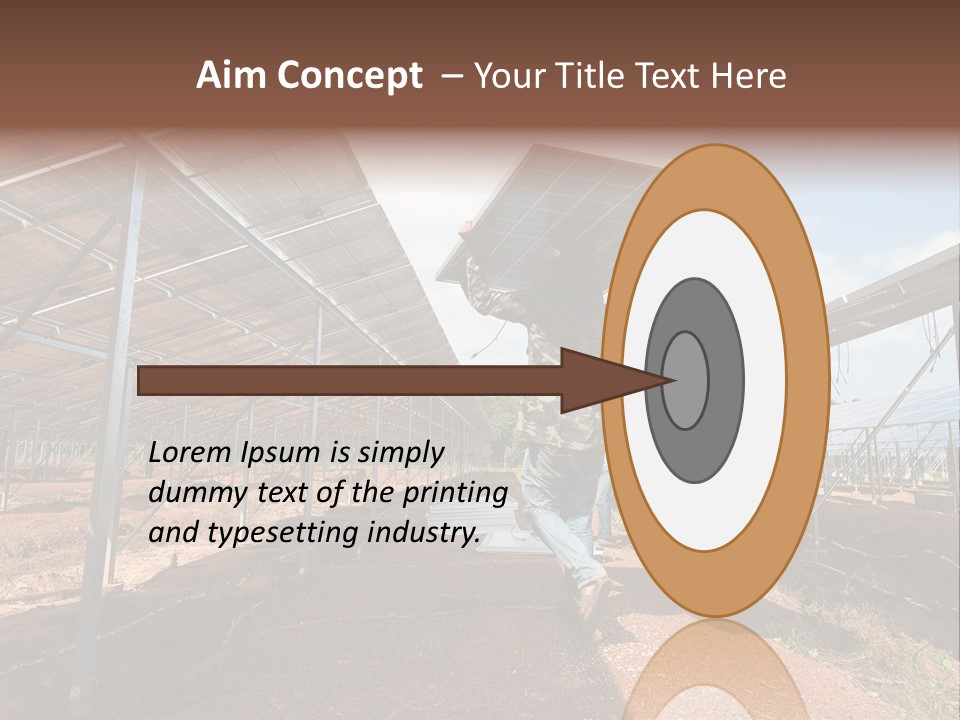 Photovoltaic Perspective Rooftop PowerPoint Template