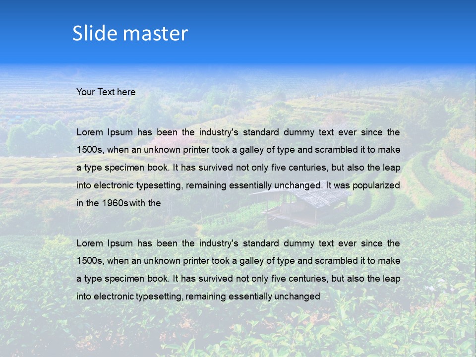 A House In The Middle Of A Green Field PowerPoint Template