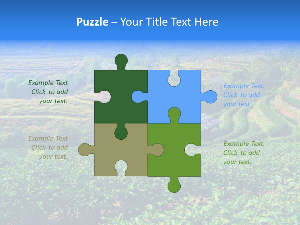 A House In The Middle Of A Green Field PowerPoint Template