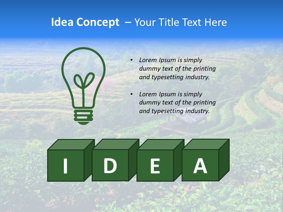 A House In The Middle Of A Green Field PowerPoint Template