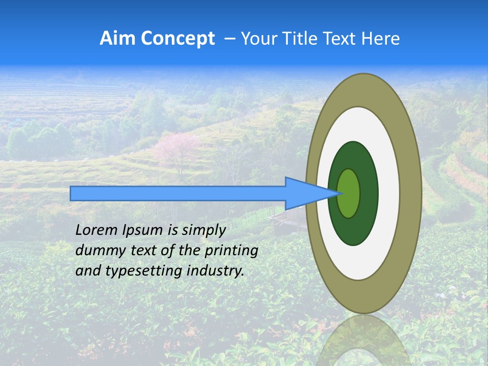 A House In The Middle Of A Green Field PowerPoint Template