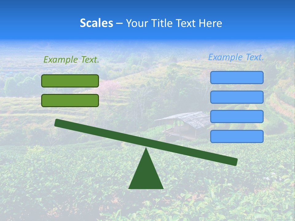 A House In The Middle Of A Green Field PowerPoint Template