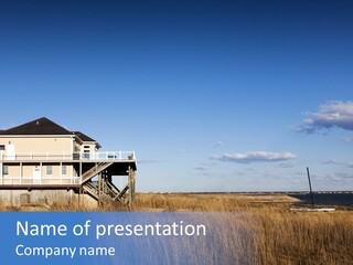 House The Hamptons Water PowerPoint Template