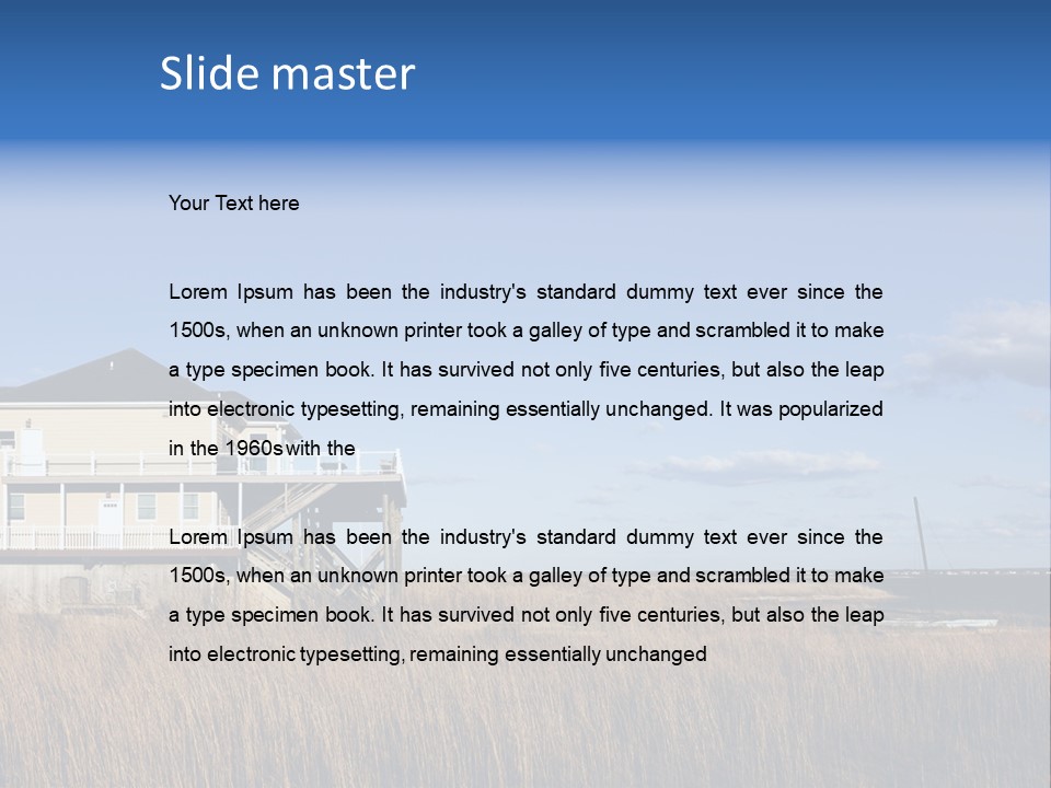 House The Hamptons Water PowerPoint Template