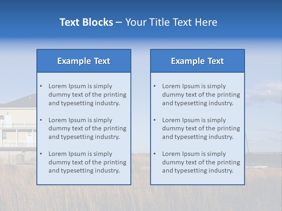 House The Hamptons Water PowerPoint Template