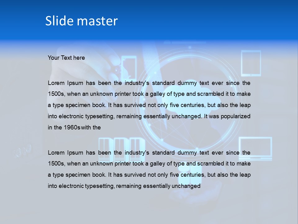 Computer Hand Concept PowerPoint Template