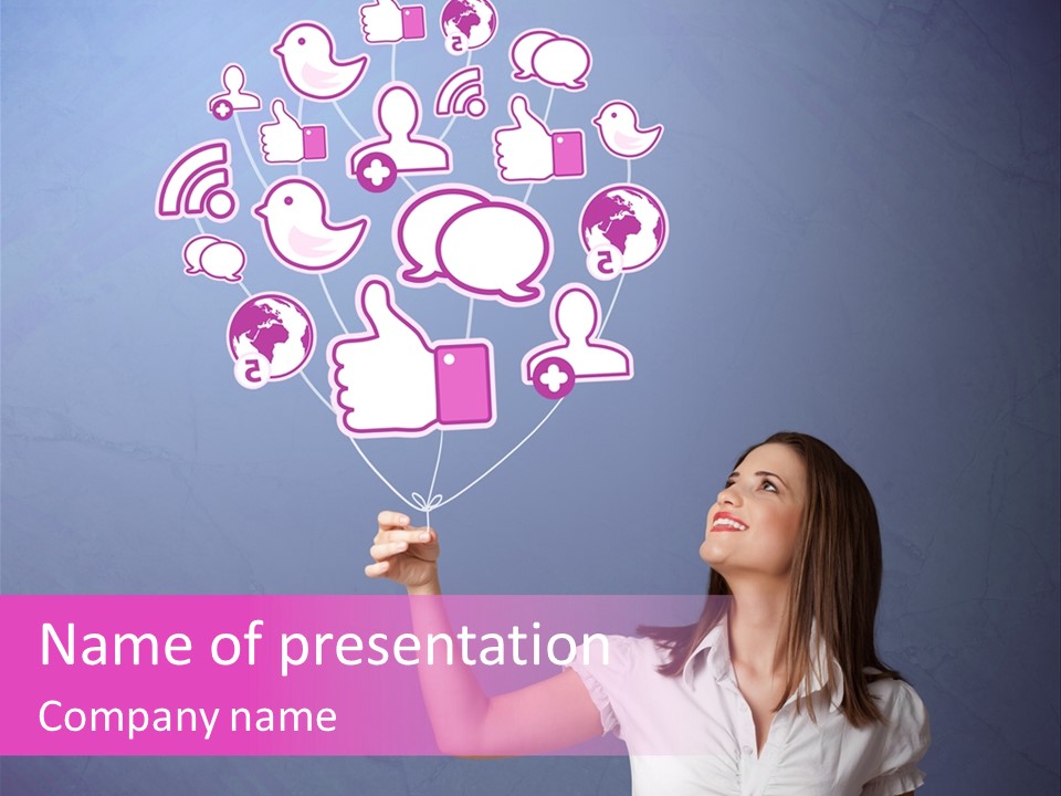 Connection Internet Standing PowerPoint Template