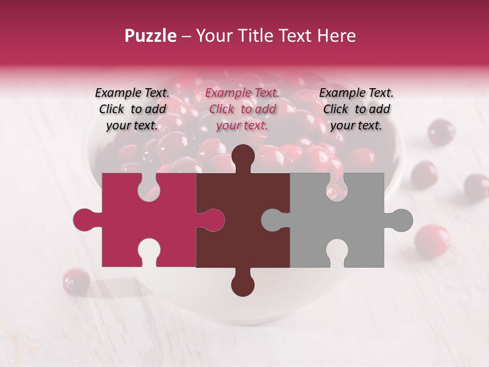 A Bowl Of Cranberries On A White Table PowerPoint Template