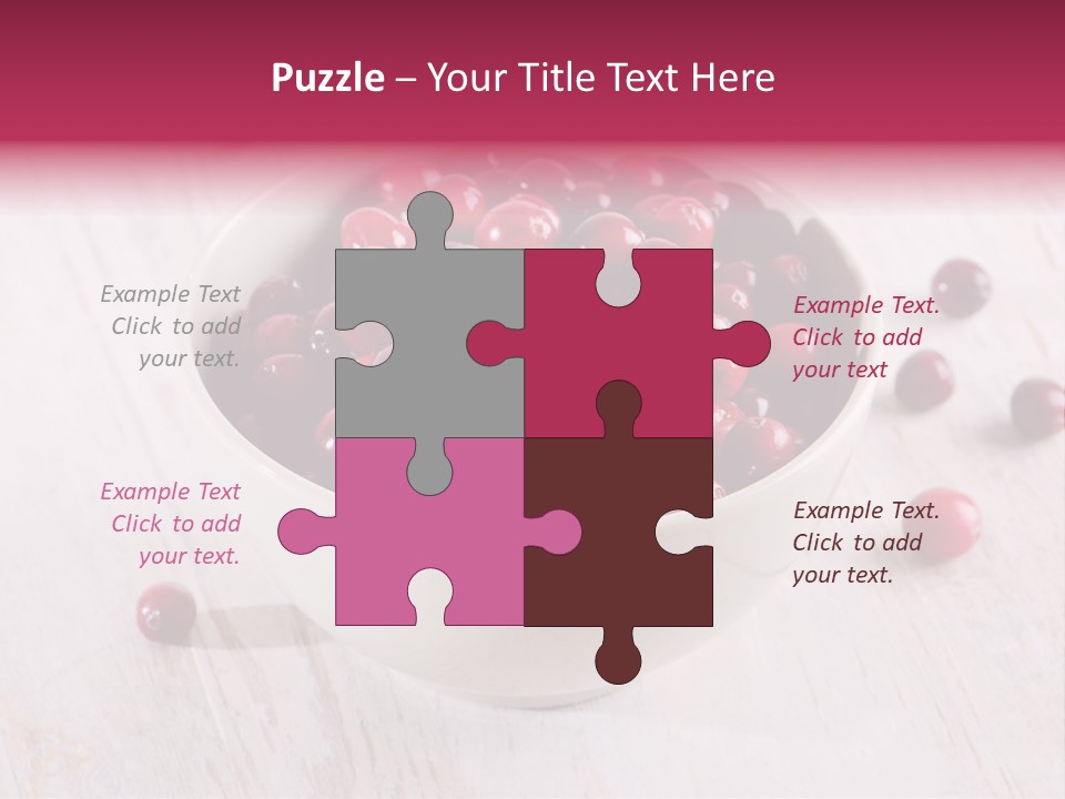 A Bowl Of Cranberries On A White Table PowerPoint Template