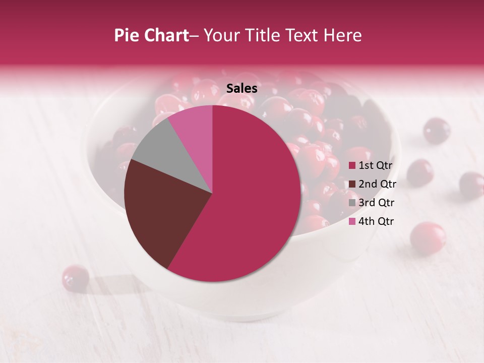 A Bowl Of Cranberries On A White Table PowerPoint Template