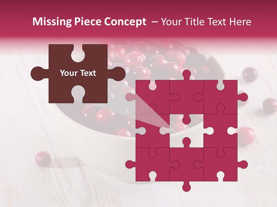 A Bowl Of Cranberries On A White Table PowerPoint Template