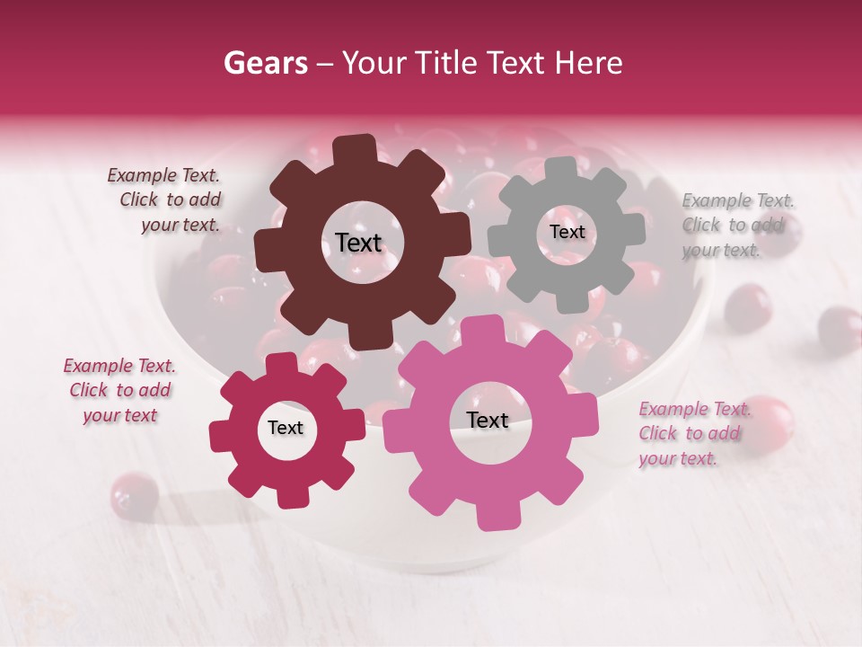 A Bowl Of Cranberries On A White Table PowerPoint Template