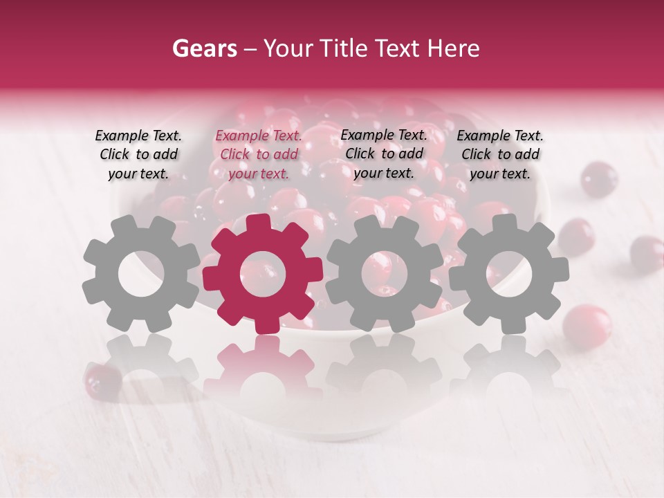 A Bowl Of Cranberries On A White Table PowerPoint Template