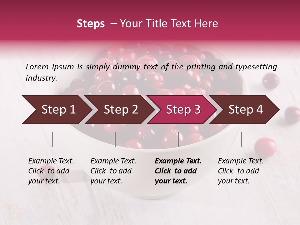 A Bowl Of Cranberries On A White Table PowerPoint Template