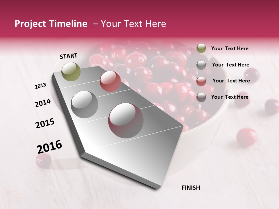 A Bowl Of Cranberries On A White Table PowerPoint Template