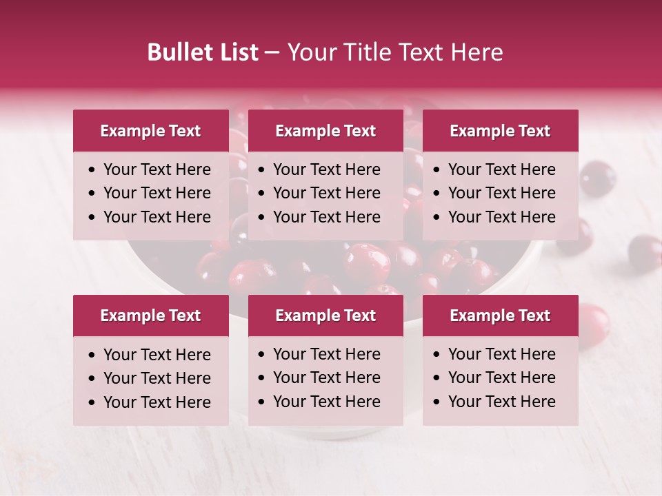 A Bowl Of Cranberries On A White Table PowerPoint Template