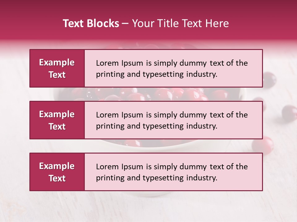 A Bowl Of Cranberries On A White Table PowerPoint Template