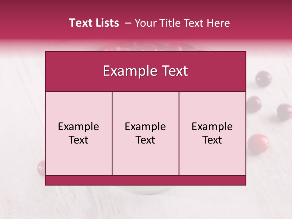 A Bowl Of Cranberries On A White Table PowerPoint Template