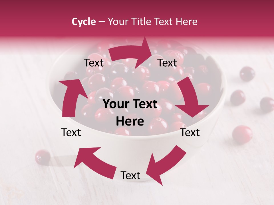 A Bowl Of Cranberries On A White Table PowerPoint Template