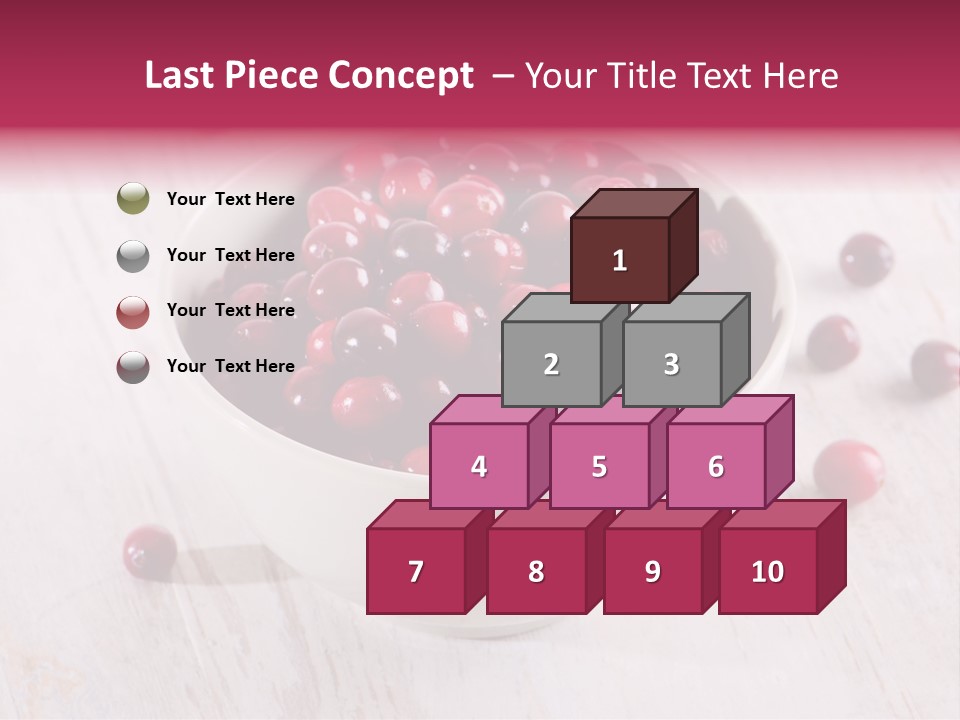 A Bowl Of Cranberries On A White Table PowerPoint Template
