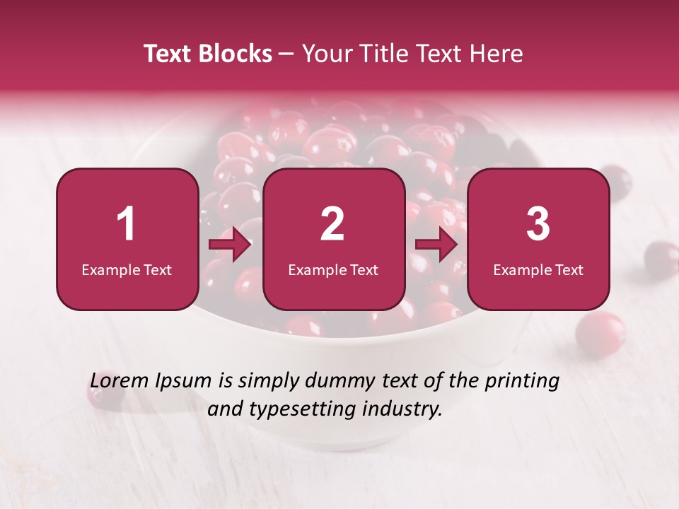 A Bowl Of Cranberries On A White Table PowerPoint Template