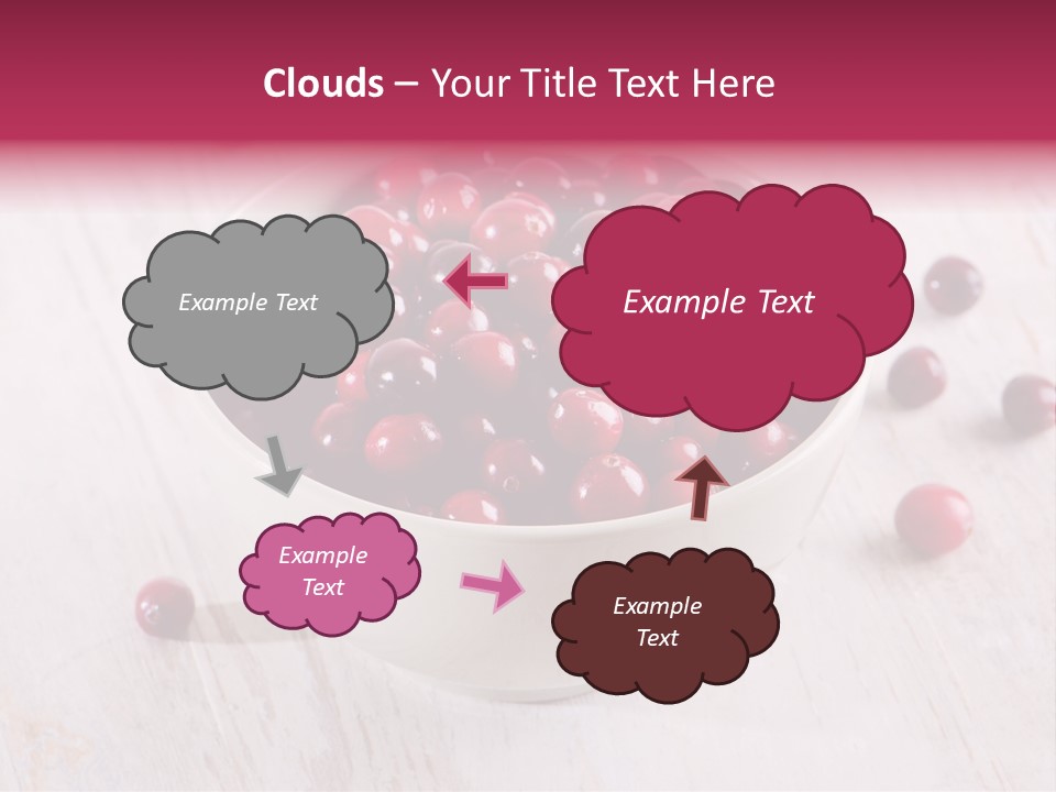 A Bowl Of Cranberries On A White Table PowerPoint Template
