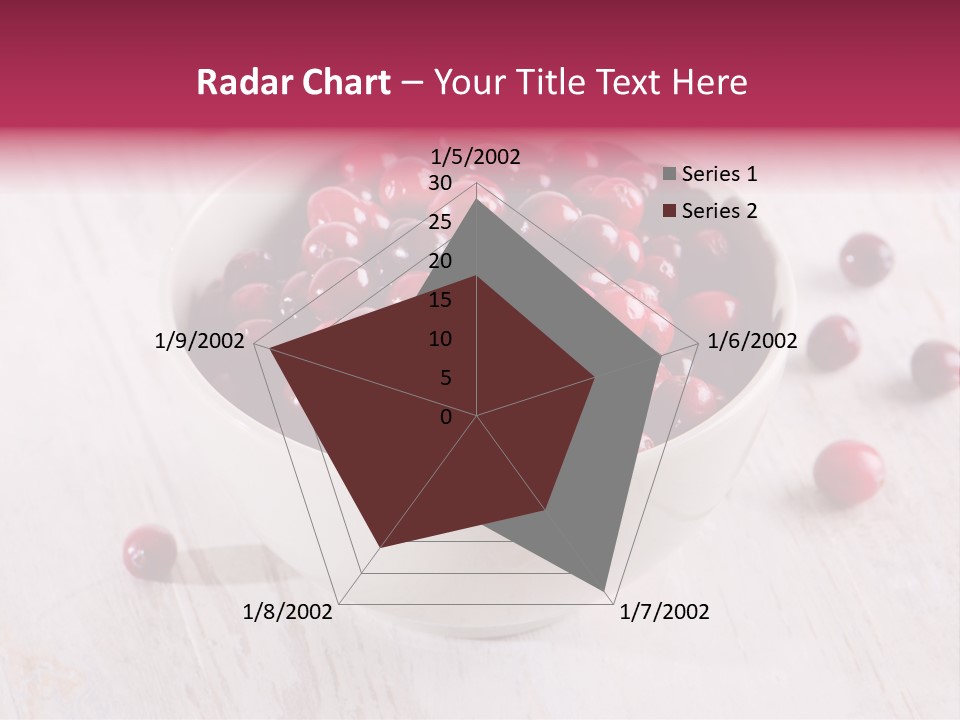 A Bowl Of Cranberries On A White Table PowerPoint Template
