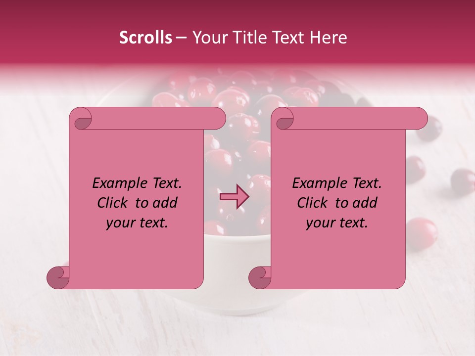 A Bowl Of Cranberries On A White Table PowerPoint Template