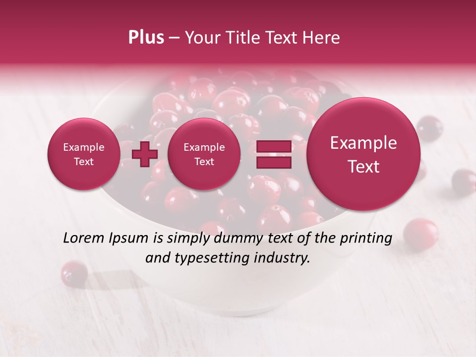 A Bowl Of Cranberries On A White Table PowerPoint Template