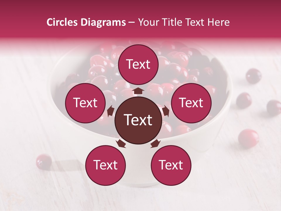 A Bowl Of Cranberries On A White Table PowerPoint Template