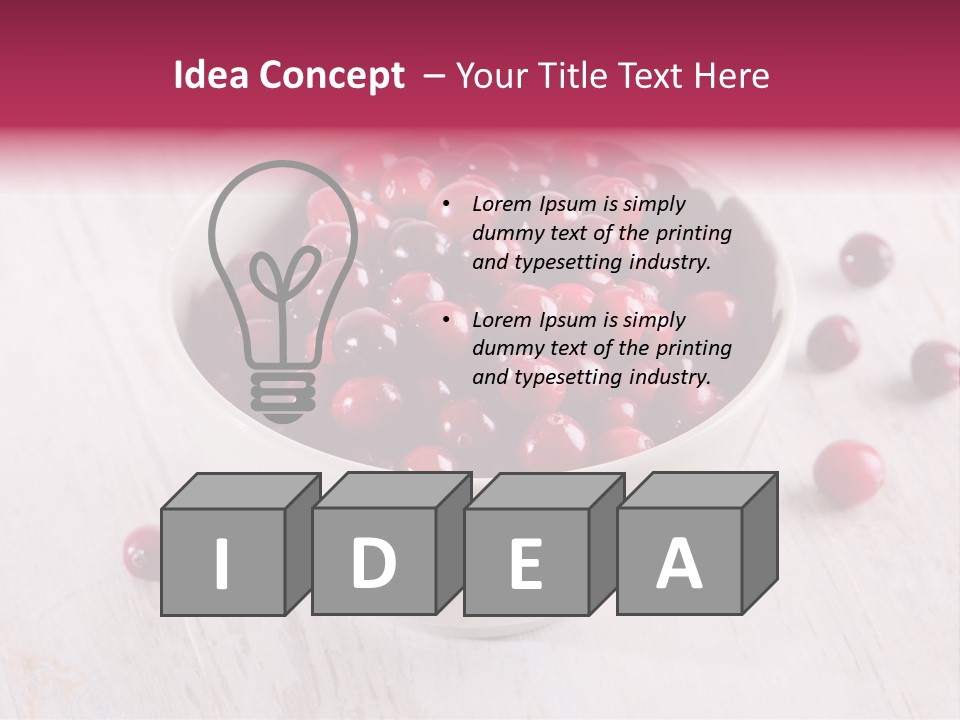 A Bowl Of Cranberries On A White Table PowerPoint Template