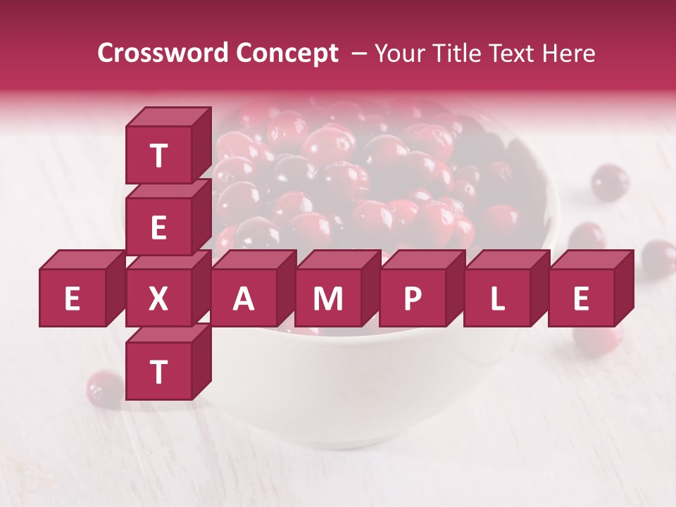 A Bowl Of Cranberries On A White Table PowerPoint Template