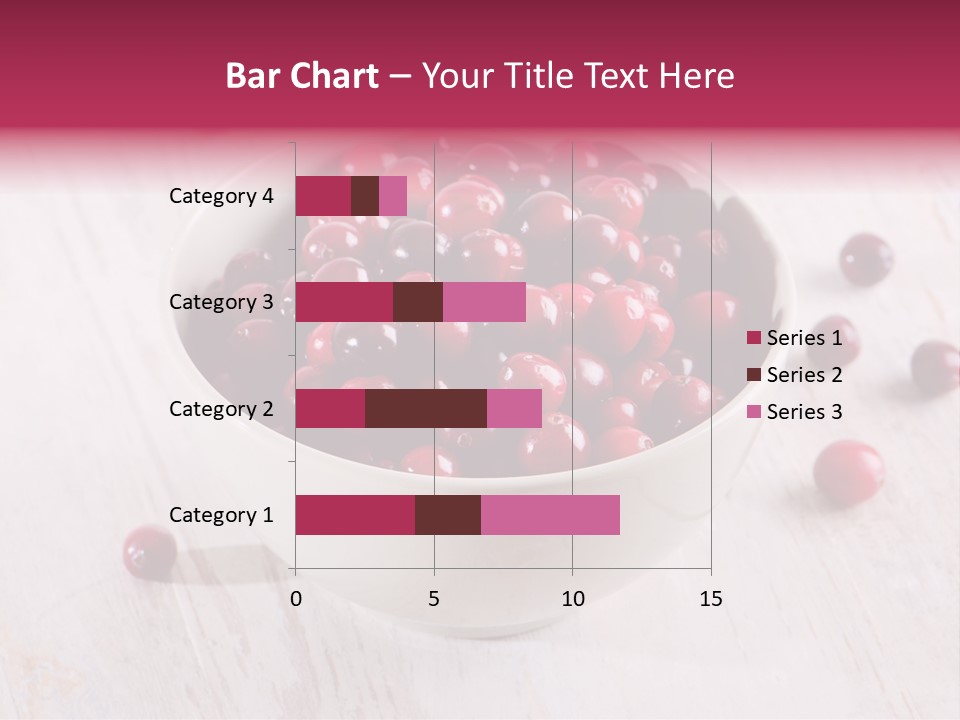 A Bowl Of Cranberries On A White Table PowerPoint Template