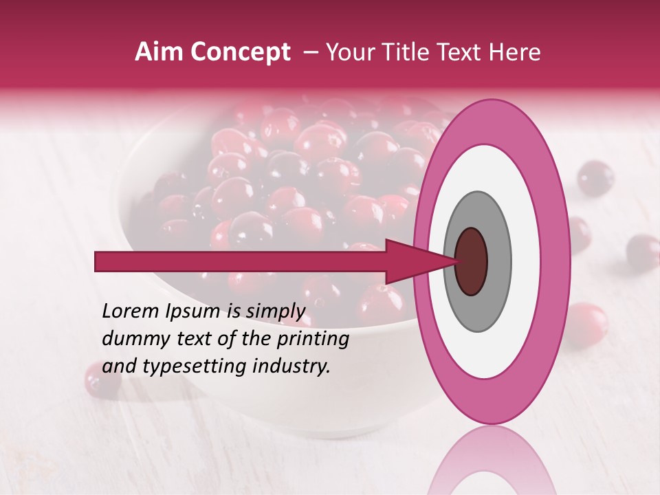 A Bowl Of Cranberries On A White Table PowerPoint Template