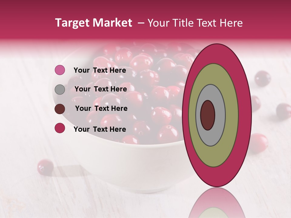 A Bowl Of Cranberries On A White Table PowerPoint Template