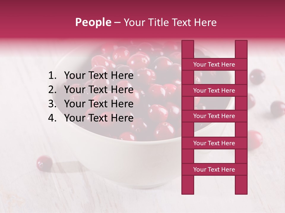 A Bowl Of Cranberries On A White Table PowerPoint Template