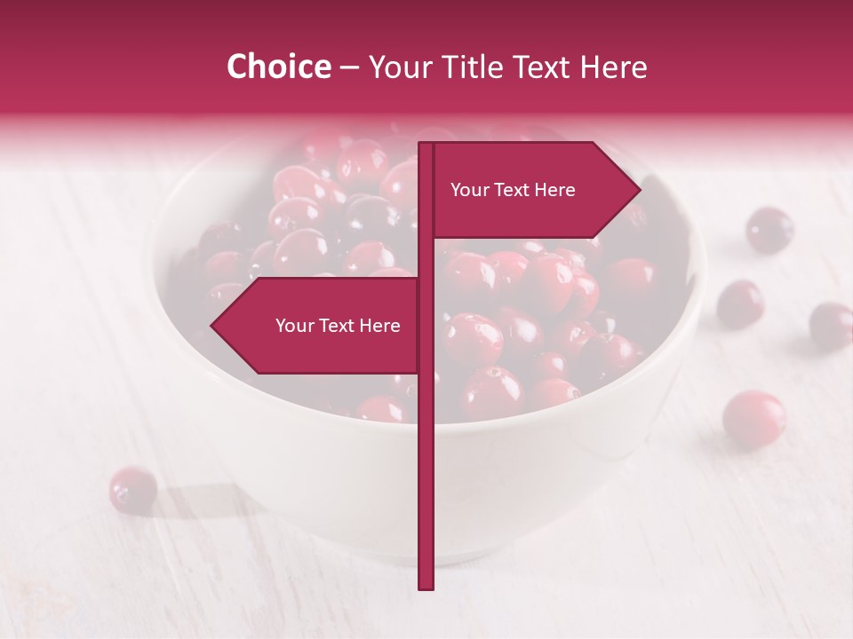 A Bowl Of Cranberries On A White Table PowerPoint Template