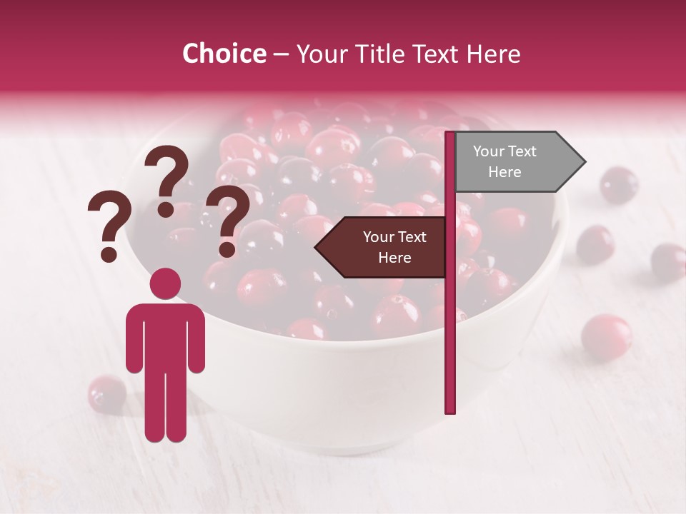 A Bowl Of Cranberries On A White Table PowerPoint Template