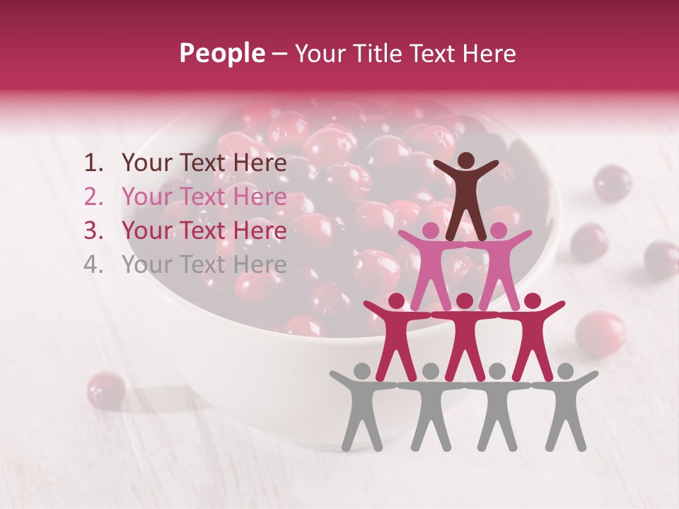 A Bowl Of Cranberries On A White Table PowerPoint Template