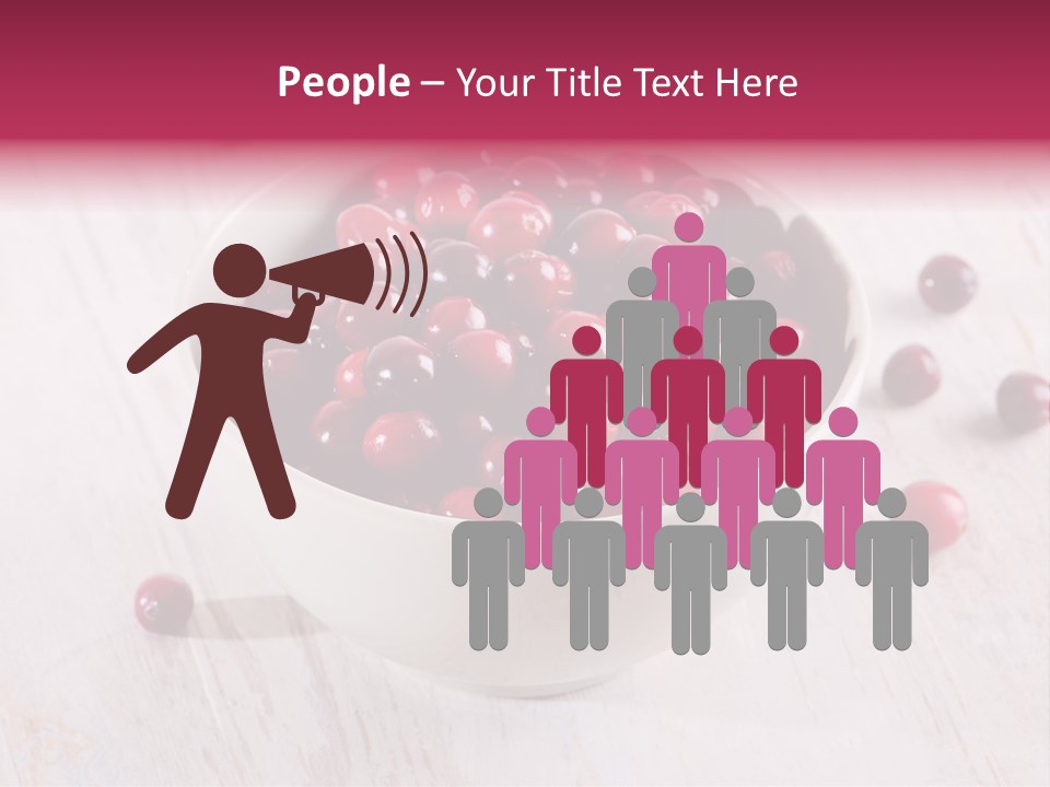 A Bowl Of Cranberries On A White Table PowerPoint Template