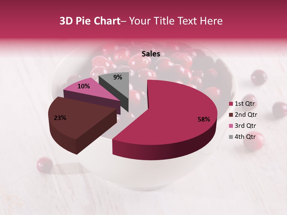 A Bowl Of Cranberries On A White Table PowerPoint Template