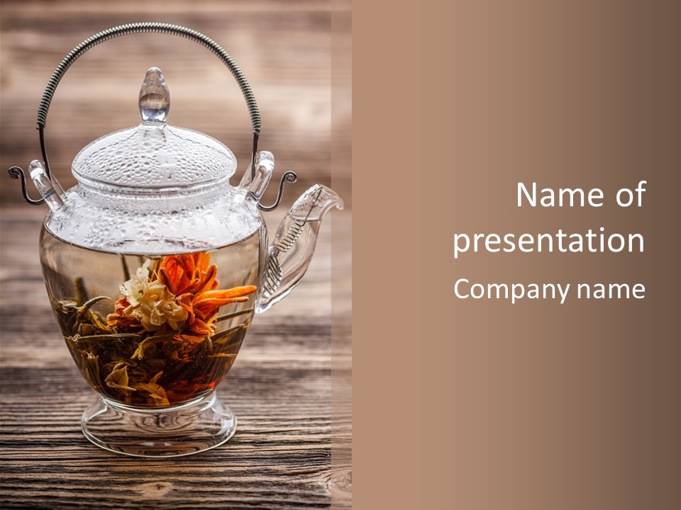 Blossom Herbal Decoration PowerPoint Template
