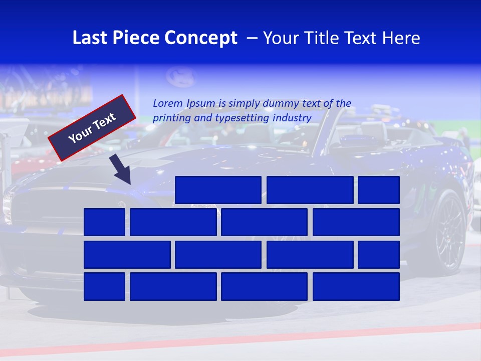 A Blue Mustang Car On Display At An Auto Show PowerPoint Template