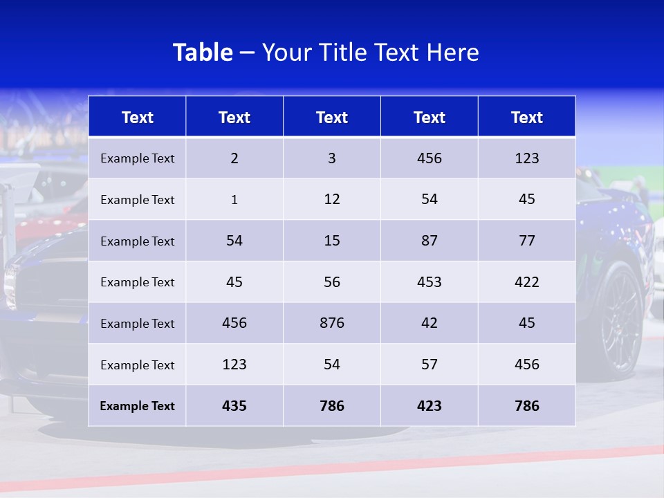 A Blue Mustang Car On Display At An Auto Show PowerPoint Template