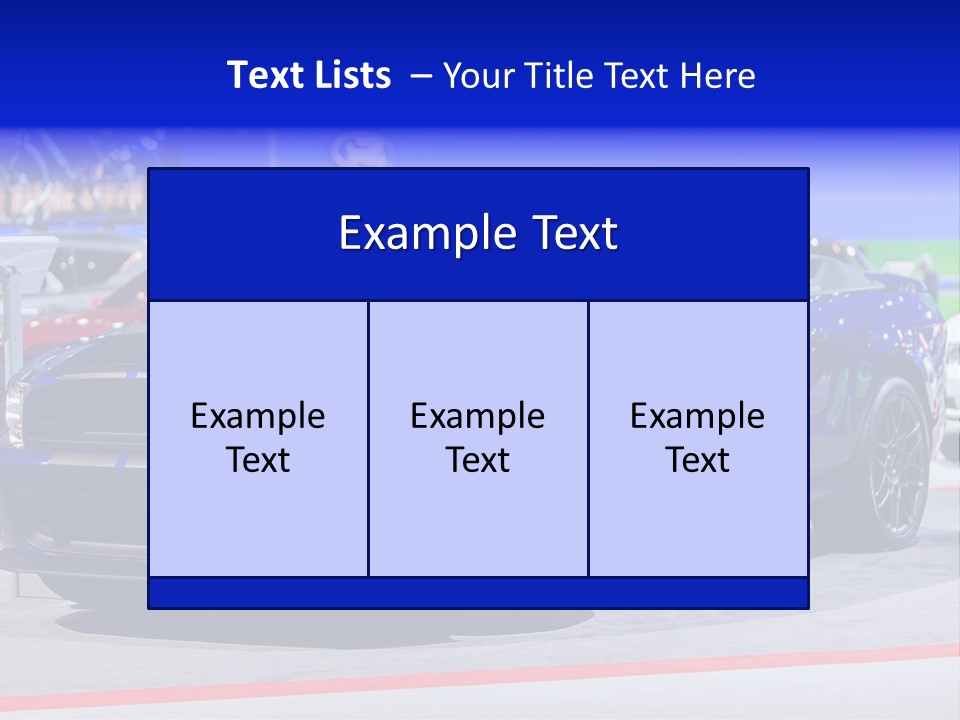 A Blue Mustang Car On Display At An Auto Show PowerPoint Template