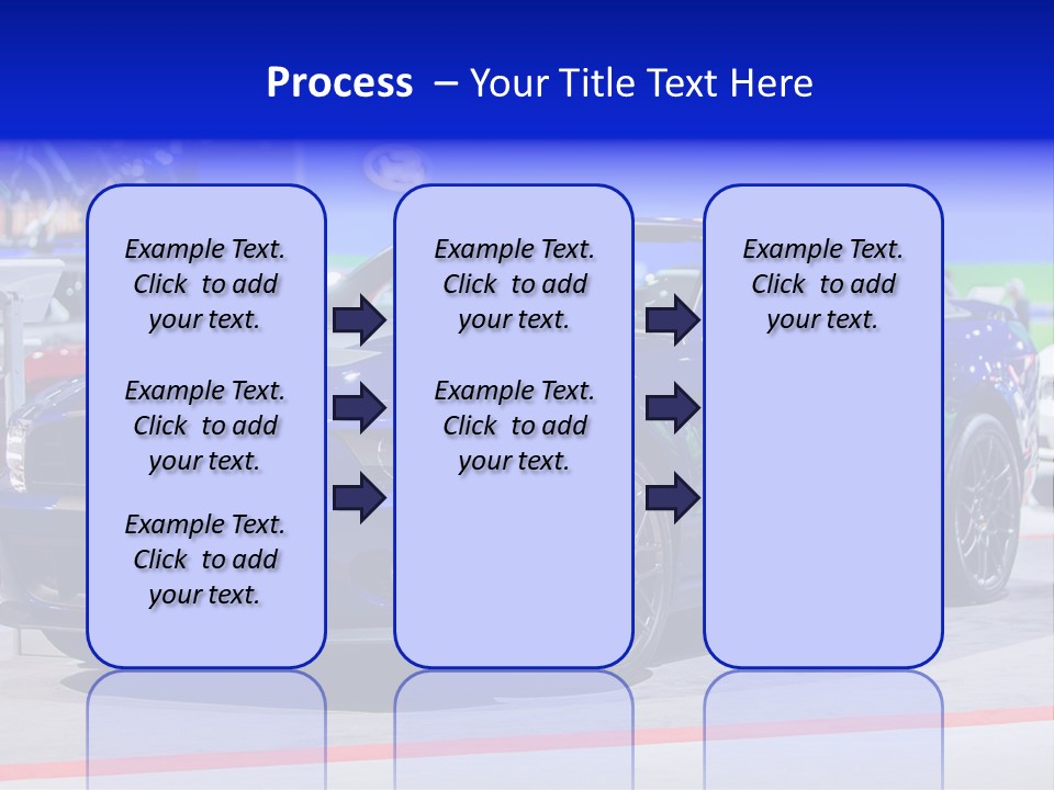 A Blue Mustang Car On Display At An Auto Show PowerPoint Template